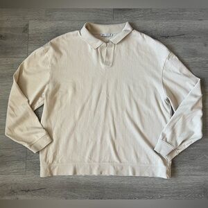 Zara Beige Textured Polo‎ Shirt